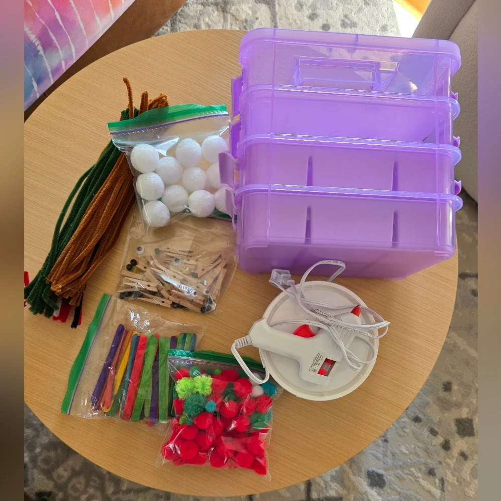 Craft Bundle With Stackable Storage Boxes - Picture 1 of 7